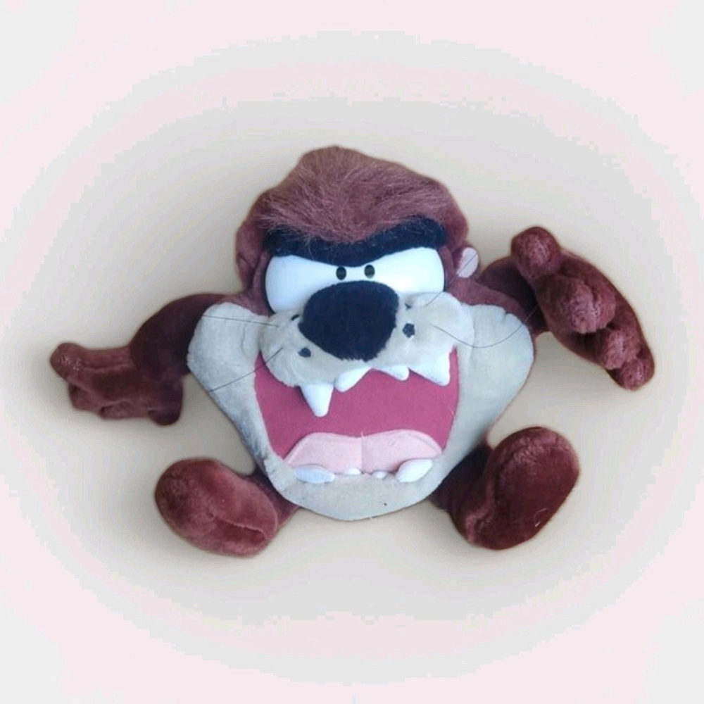 Vintage 1997 Taz Looney Tunes Plush Talking Vibrating Tazmanian Devil WORKS